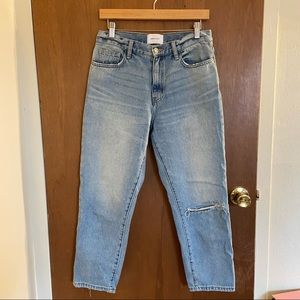 Current/Elliot Cropped High Rise Vintage Straight Jean